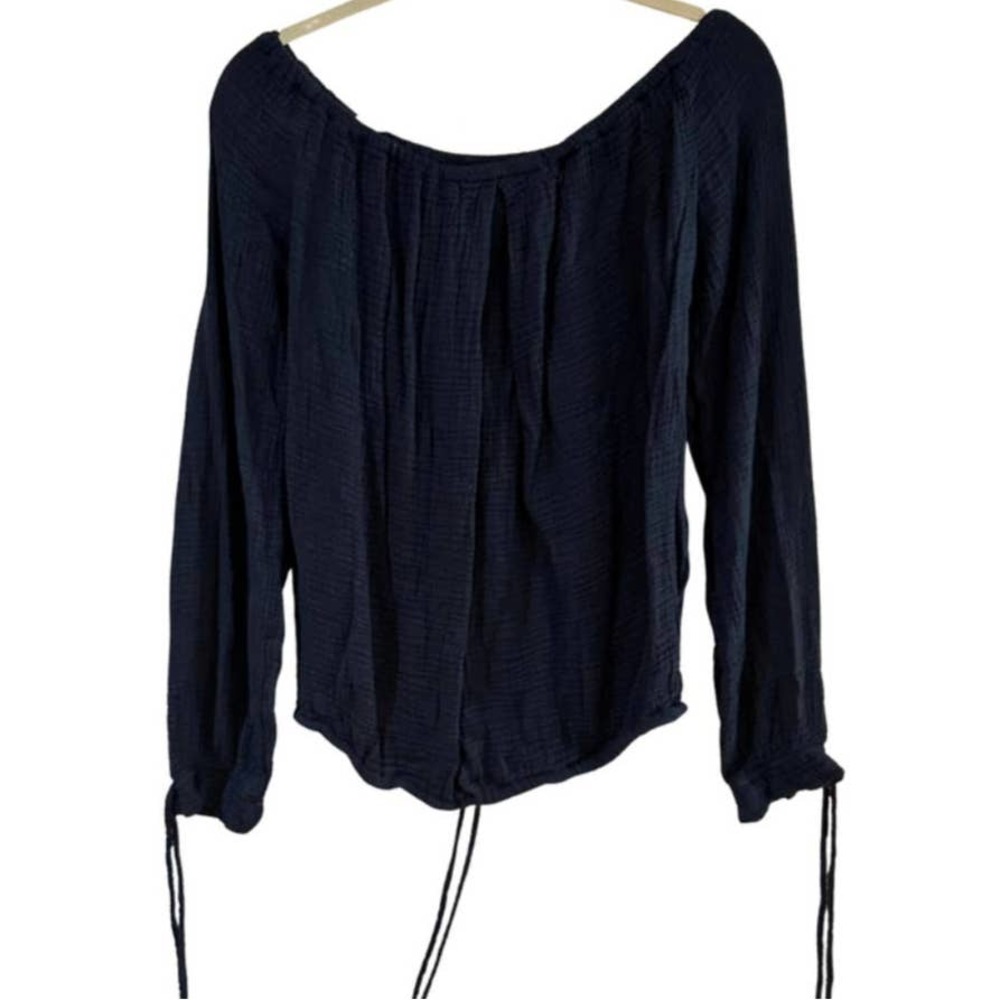 RED HAUTE DRAWSTRING WAIST LOOSE FIT PULLOVER BLACK TOP SMALL